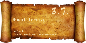 Budai Tercia névjegykártya
